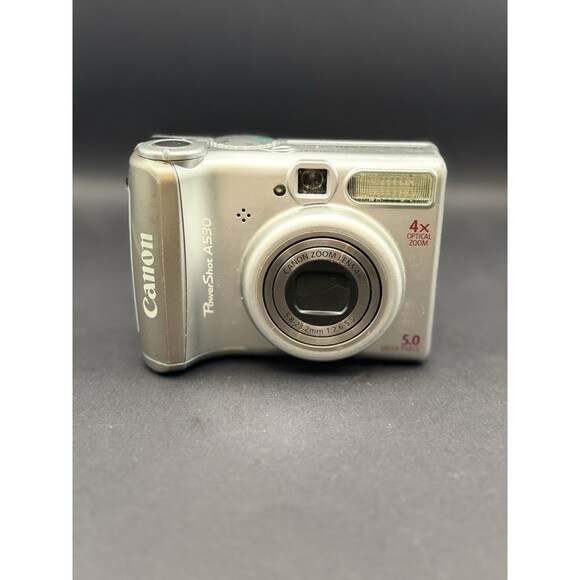 Canon PowerShot A530 5.0MP Digital Camera Silver Possible Low Battery Issue AsIs - Picture 9 of 15